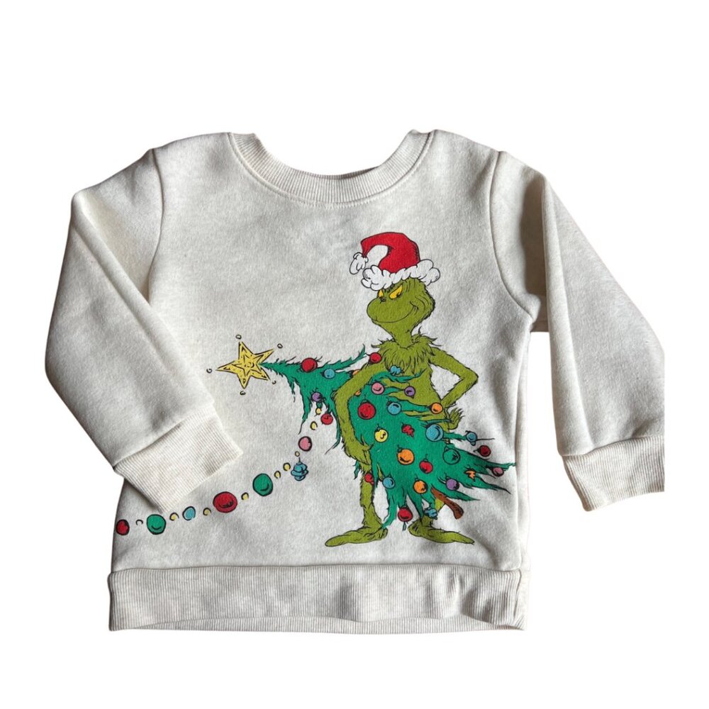 Dr. Seuss Grinch & Max Boys' Toddler Crewneck Sweatshirt w/ Holiday Print Size 2